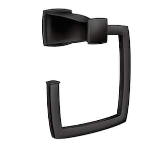 Hensley Towel Ring with Press and Mark in Matte Black