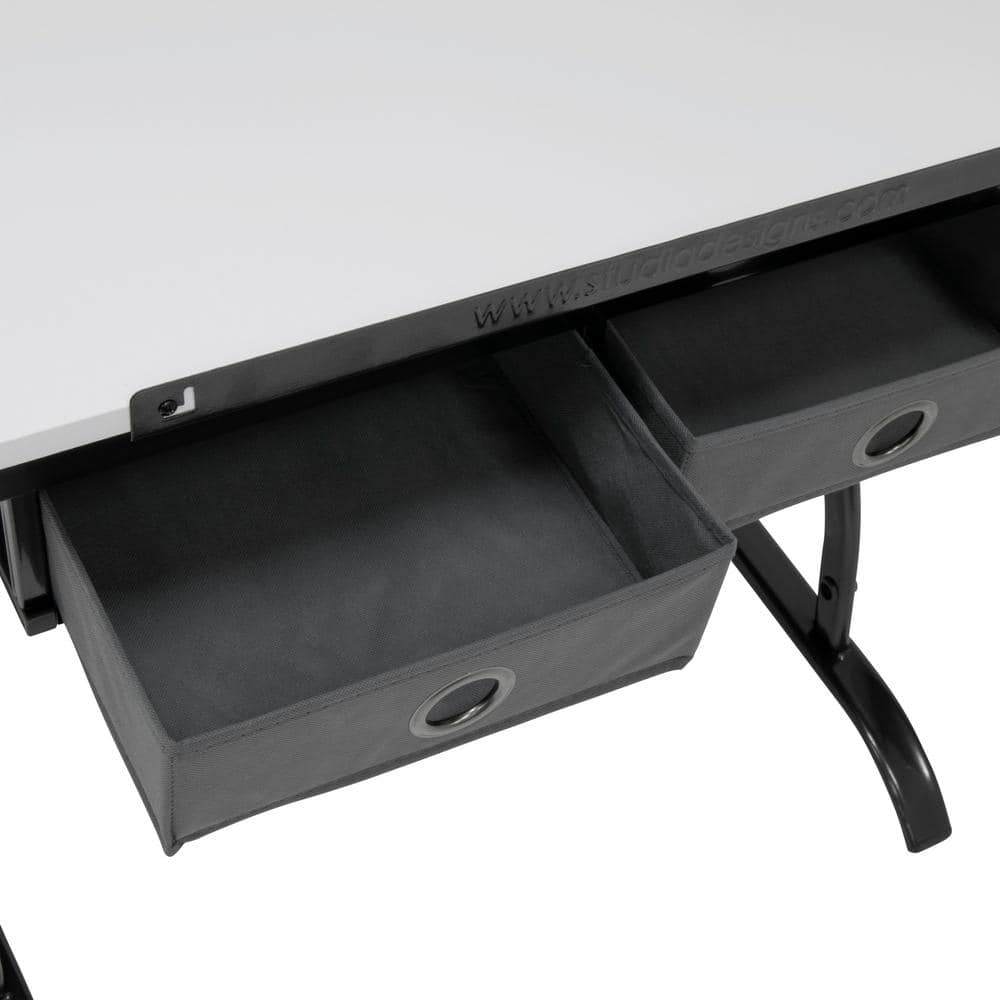 Core Craft Table with Adjustable Top and Metal Storage