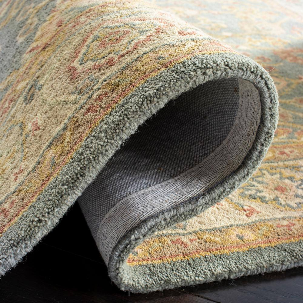 Heirloom Blue Square Hand-Tufted Wool Rug