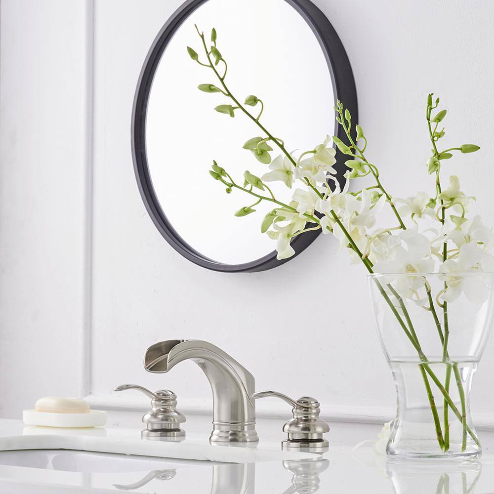 Brushed Nickel 8-Inch Waterfall Widespread 2-Handle Bathroom Faucet