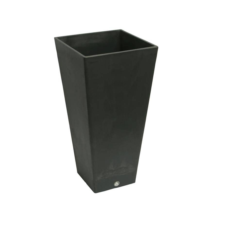 UPC 067151172413 product image for Valencia 16 in. x 32 in. H Square Composite Planter with Shelf Insert, Slate | upcitemdb.com