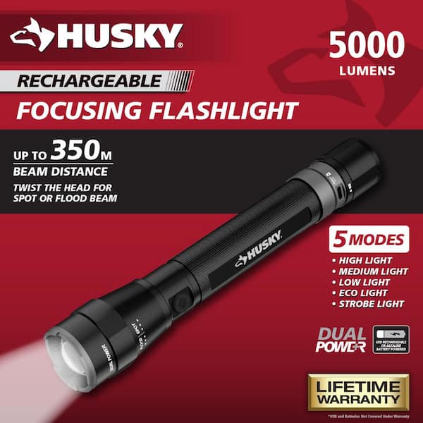 Rechargeable LED Flashlight High Lumen Battery Powered, Powerful