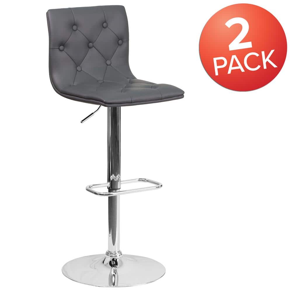 Carnegy Avenue 32.25 in. Gray Bar stool (Set of 2) CGACH185313GRHD The Home Depot