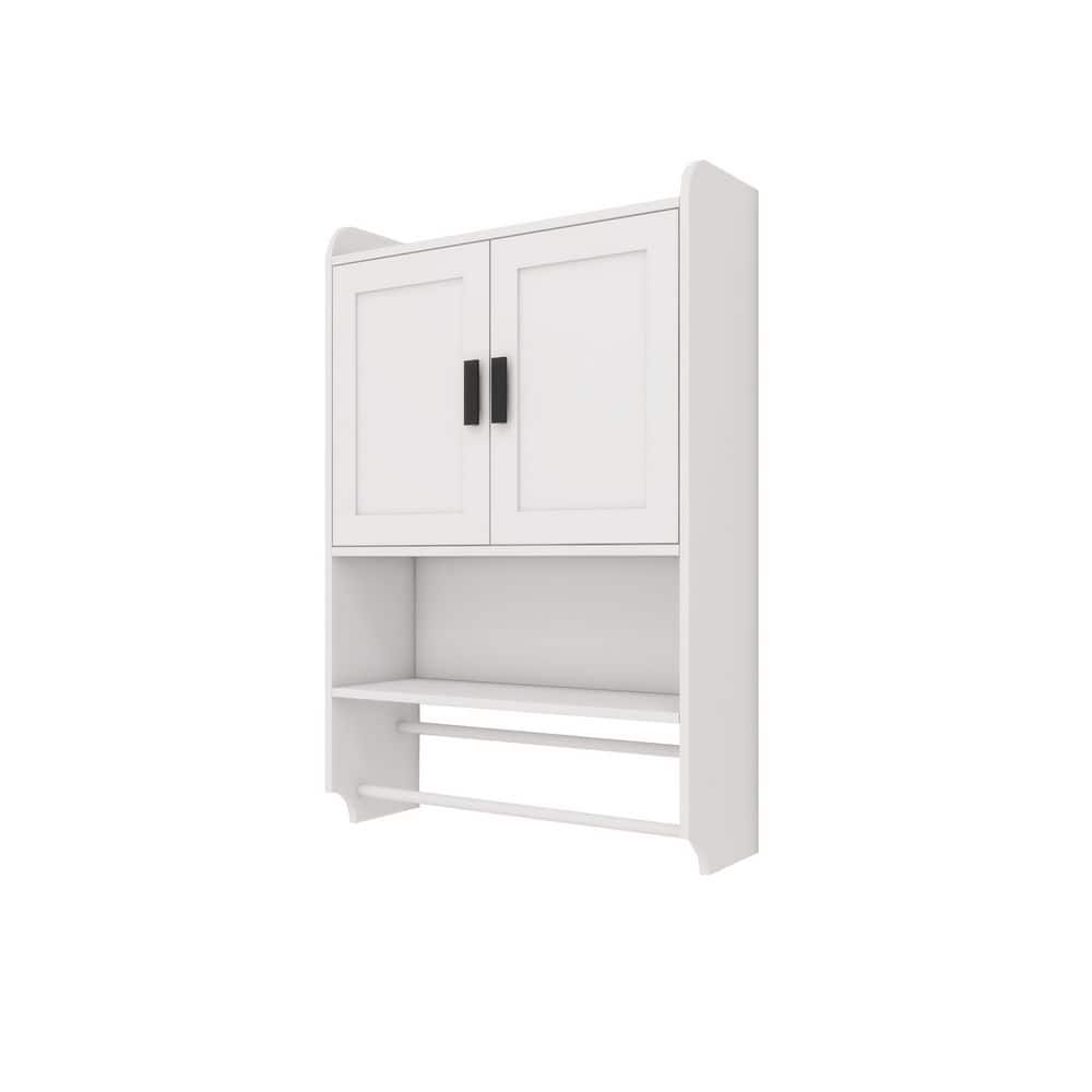 21.6 in. W x 32.5 in. H Rectangular White Engineered Wood Surface Mount Medicine Cabinet without Mirror, with Towels Bar price history on PriceWatchPro