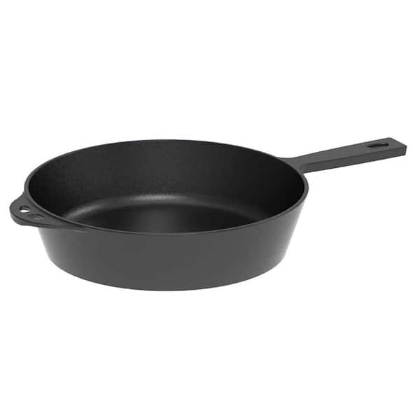 12-Piece Cast Iron 12-Piece Pre-Seasoned Cast Iron Skillet Smooth Polished Surface Easy Clean Oven Stove Grill Campfir