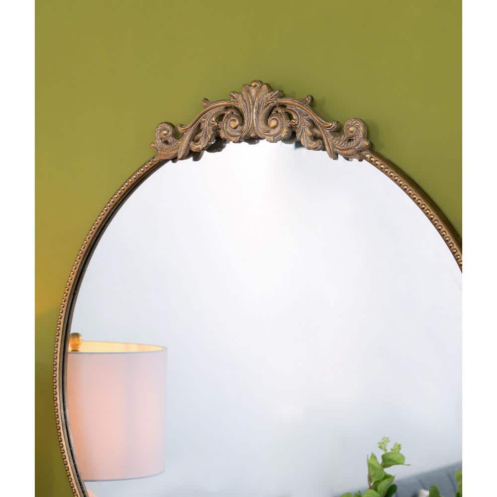 Dia Round Gold Baroque Wall Mirror