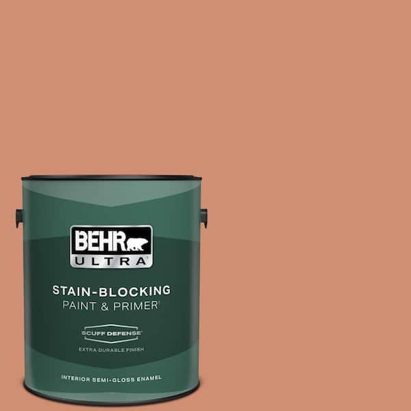 BEHR ULTRA 1 gal. #M200-5 Terra Cotta Clay Extra Durable Semi-Gloss Enamel Interior Paint & Primer