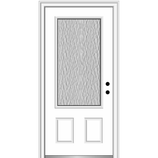 MMI Door Vapor 36 in. x 80 in. Left-Hand Inswing 3/4 Lite 2-Panel Primed Fiberglass Prehung Front Door with 4-9/16 in. Frame