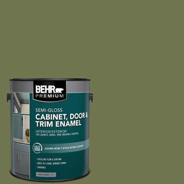 BEHR PREMIUM 1 gal. #S360-6 Secret Meadow Semi-Gloss Enamel Interior/Exterior Cabinet, Door & Trim Paint