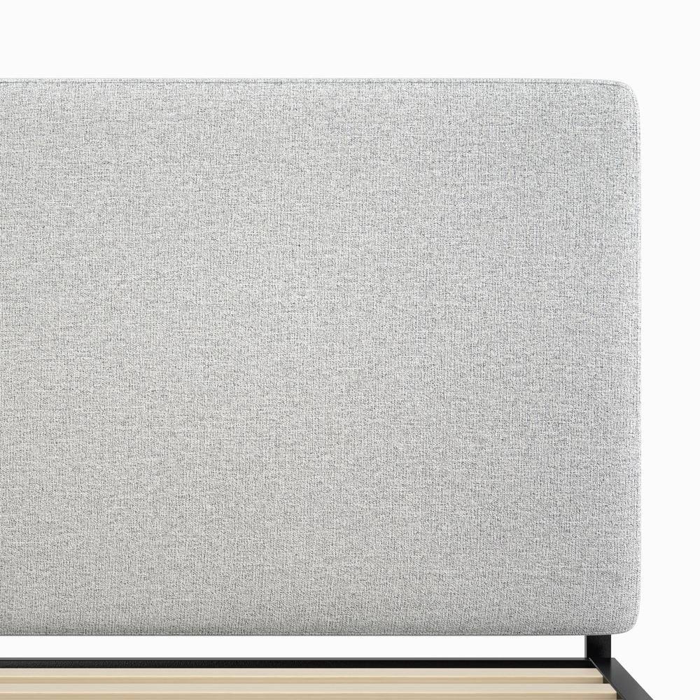 Light Gray Upholstered Queen Metal Headboard