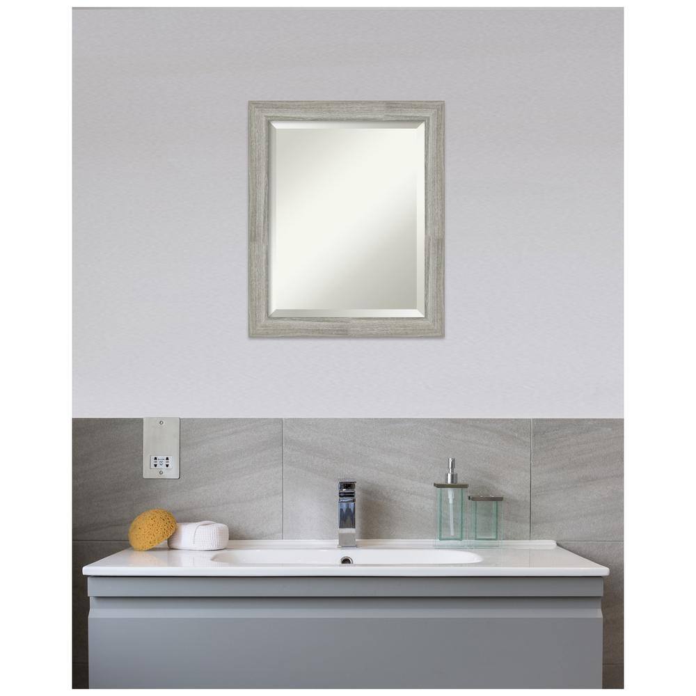 Dove Graywash Narrow Framed Rectangular Bathroom Mirror