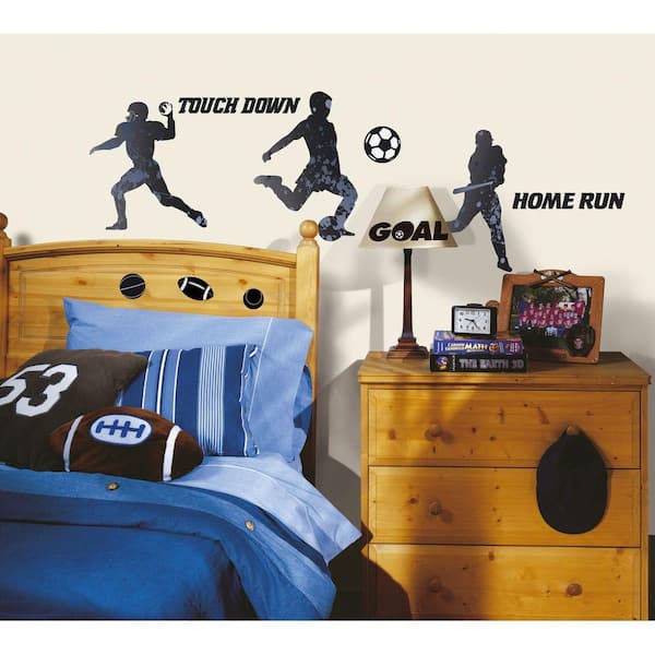 RoomMates 5 in. x 11.5 in. Sports Silhouettes Peel and Stick Wall Decal