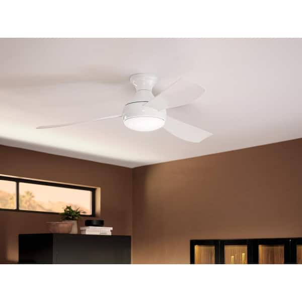 Ample 54 in. Indoor/Outdoor White Dual Mount Ceiling Fan with Integrated LED with Remote Control Included