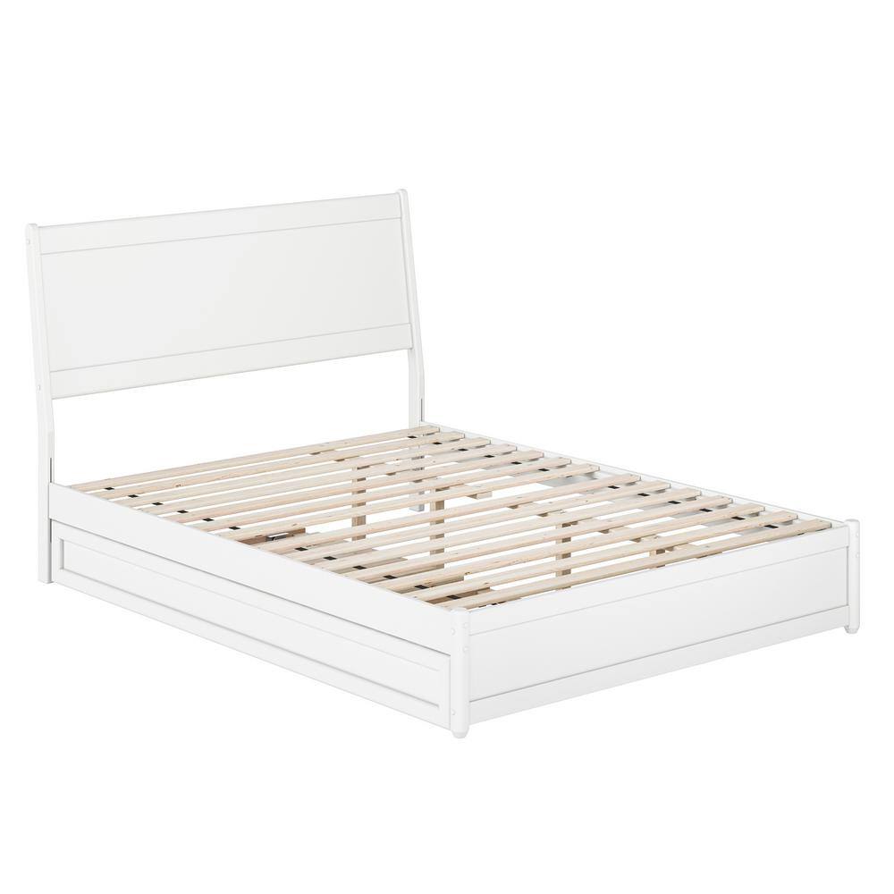 AFI Casanova White Solid Wood Frame Queen Platform Bed with Panel ...