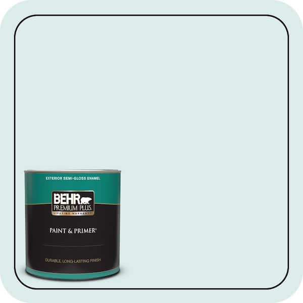 BEHR PREMIUM PLUS 1 qt. #510E-1 Ice Folly Semi-Gloss Enamel Exterior Paint & Primer