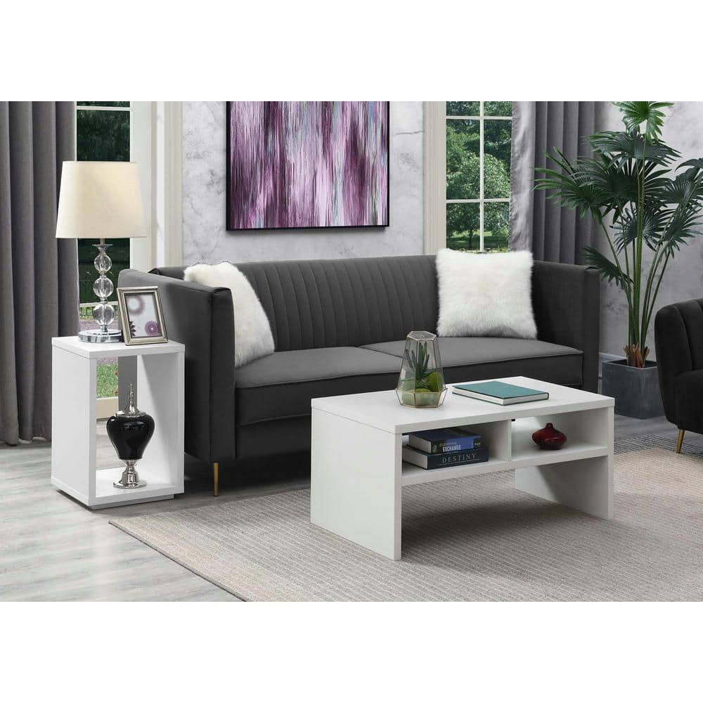 Northfield Admiral 16" White Square End Table with Shelf
