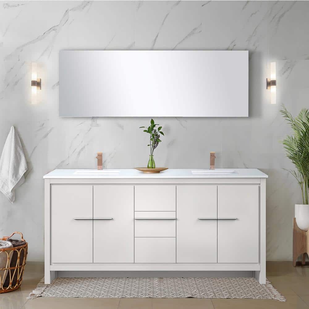 Clairo 72 in. W x 20 in. D White Double Bath Vanity with Cultured Marble Top, Rose Gold Faucet Set and 70 in. Mirror price history on PriceWatchPro