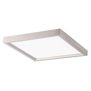 Vantage 7.5 in. square 1-Light Brushed Nickel LED Flush Mount with Acrylic Diffuser