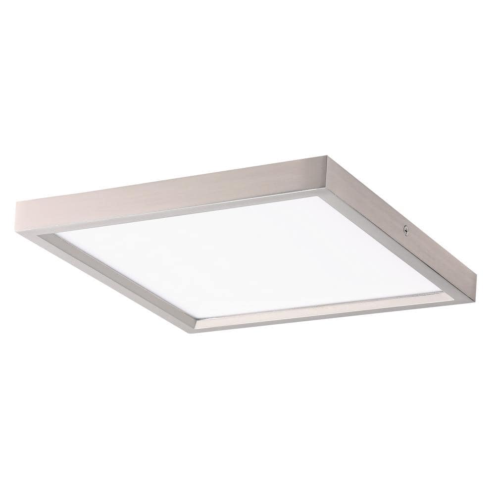 Minka Lavery Vantage 11 in. square 1-Light Brushed Nickel LED Flush Mount  with Acrylic Diffuser 707-84-L The Home Depot