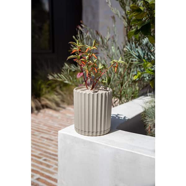 Demi 6 in. Round Sand Plastic Pot Planter (2-Pack)