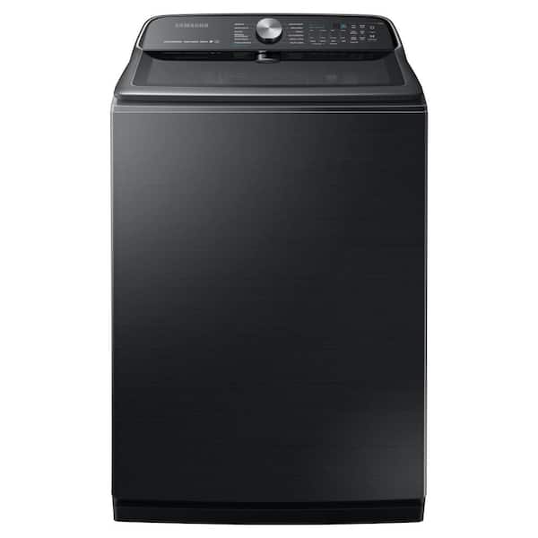 Samsung 5.4 cu. ft. High-Efficiency Black Stainless Steel Top Load Washing Machine with Super Speed and Steam, ENERGY STAR