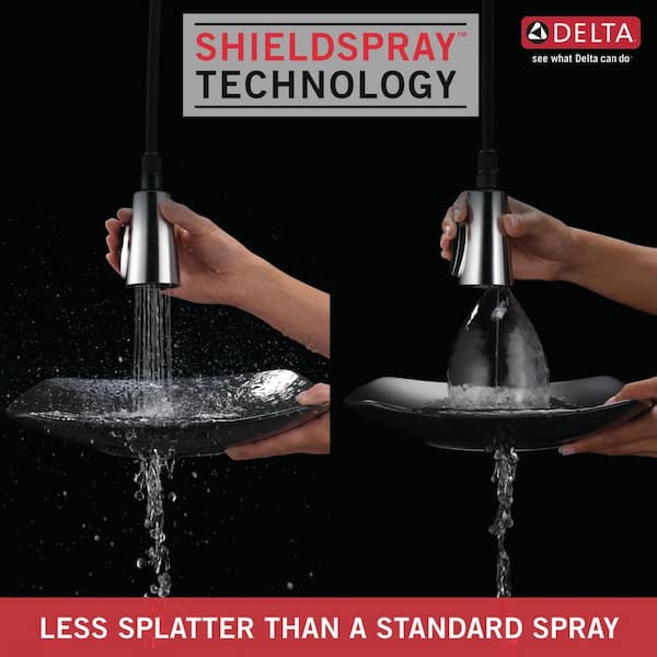 Charmaine Single-Handle Pull-Down Sprayer Kitchen Faucet with Touch2O and ShieldSpray Technologies in Venetian Bronze Charmaine Single-Handle Pull-Down Sprayer Kitchen Faucet with Touch2O and ShieldSpray Technologies in Venetian Bronze