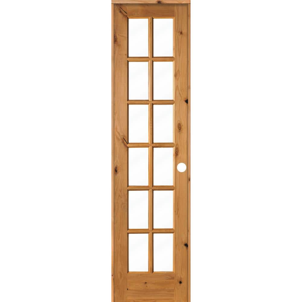 24 in. x 96 in. Rustic Knotty Alder 12-Lite Left-Hand Clear Glass Clear Stain Solid Wood Single Prehung Interior Door price history on PriceWatchPro