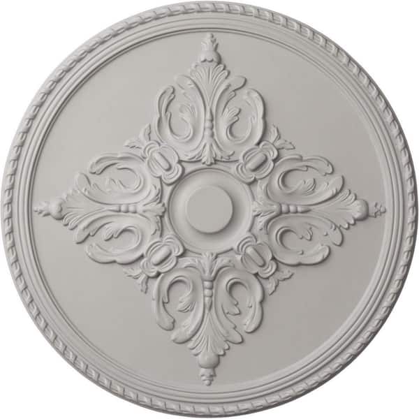 Ekena Millwork 2-7/8 in. x 54-1/4 in. x 54-1/4 in. Polyurethane Milton Ceiling Medallion, Ultra Pure White
