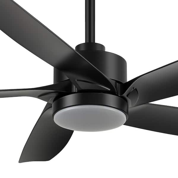 Percival 54 in. Indoor Matte Black Ceiling Fan with Propeller Blades, Color-Changing Integrated LED and Remote Included