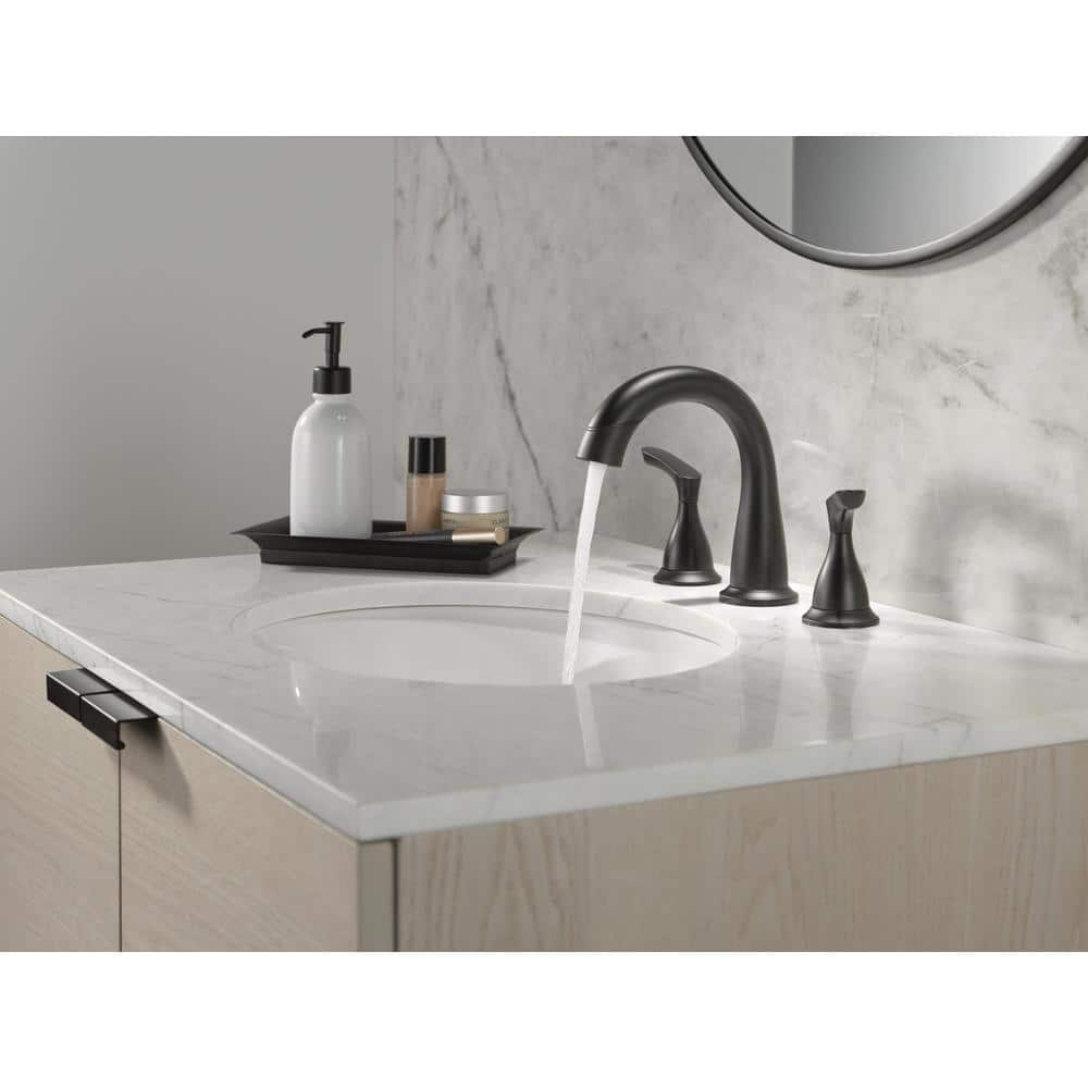 Matte Black High Arc Double Handle Bathroom Faucet
