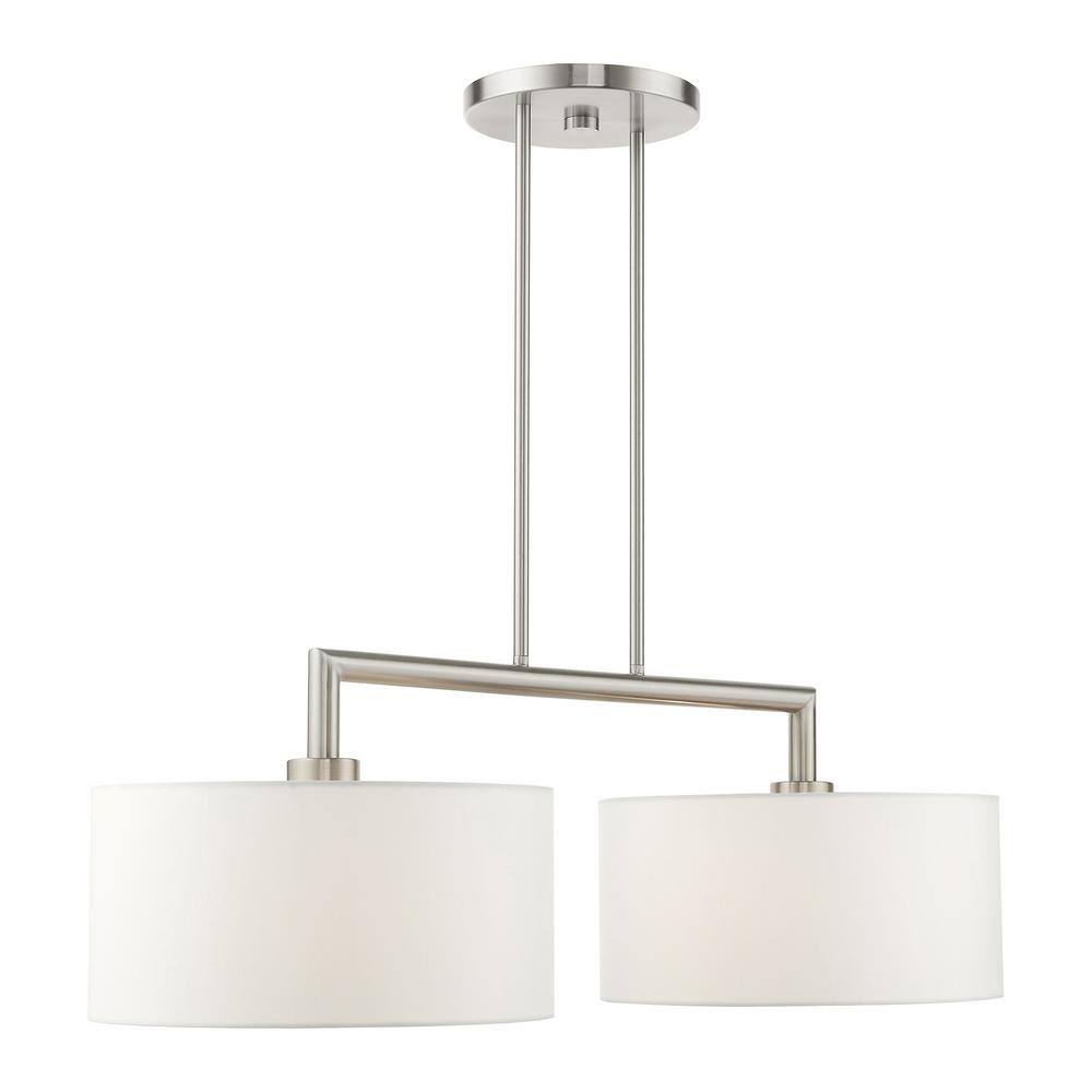 Meridian Brushed Nickel 2-Light Linear Drum Chandelier