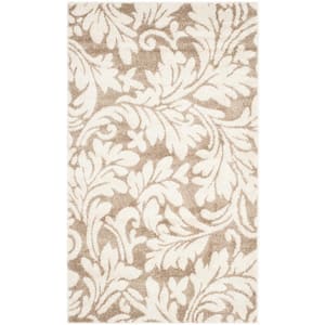 Amherst Wheat/Beige Doormat 3 ft. x 5 ft. Floral Geometric Area Rug