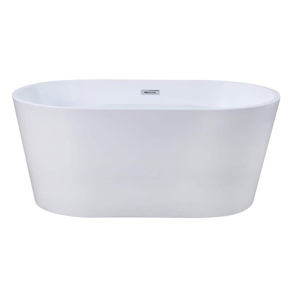 Aqua Eden 56 in. x 32 in. Acrylic Freestanding Soaking Bathtub in White with Drain price history on PriceWatchPro