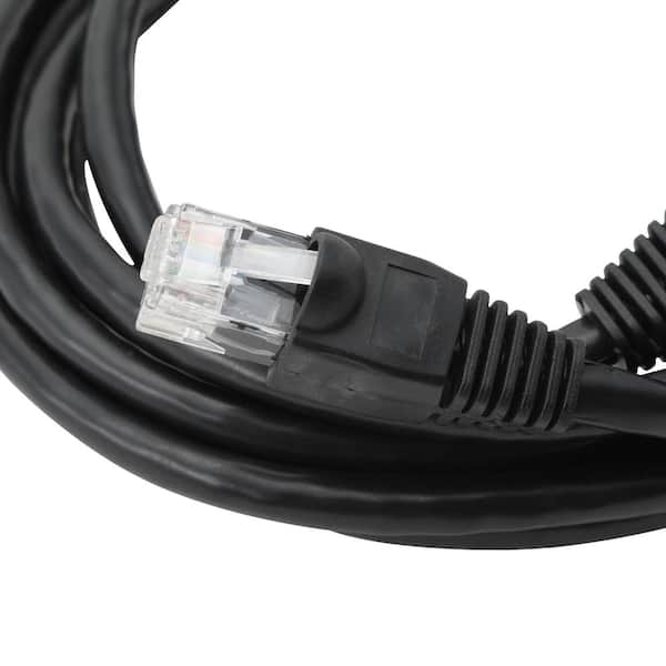 Commercial Electric 7 ft. 24/7-Gauge 8-Wire CAT6 Ethernet Cable, Black  342367-7 - The Home Depot