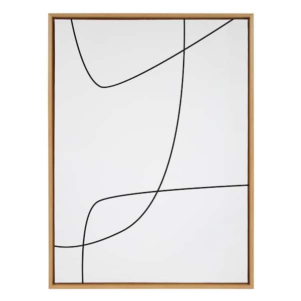 Kate and Laurel Sylvie Modern Line Abstract 3 BW by the Creative Bunch Studio Framed Art Print 28 in. x 38 in.