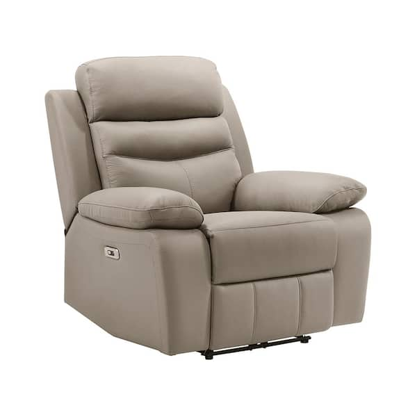 Edelia Latte Leather Power Recliner 9628LTE-1PW - The Home Depot