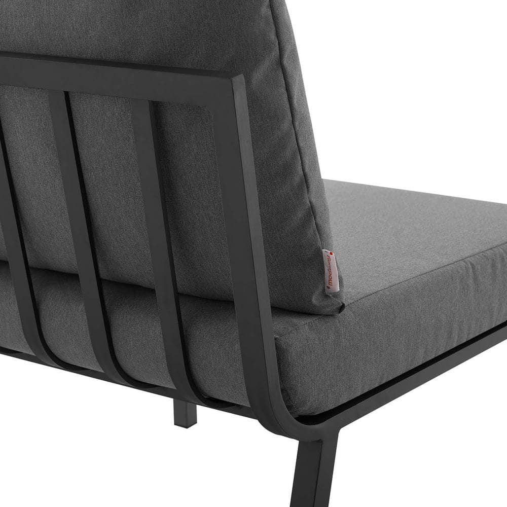 Riverside Gray Aluminum Armless Outdoor Sectional Chair