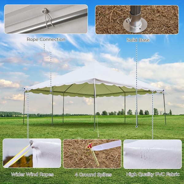 tam☆ れんげ白20kg DSNAPE Commercial 20 ft. x 20 ft. White Heavy-Duty Party Canopy
