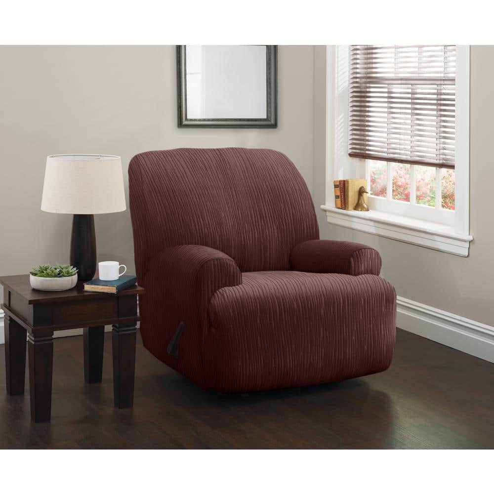 Stretch Sensations Stretch Chocolate Birchwood Jumbo Recliner Slipcover