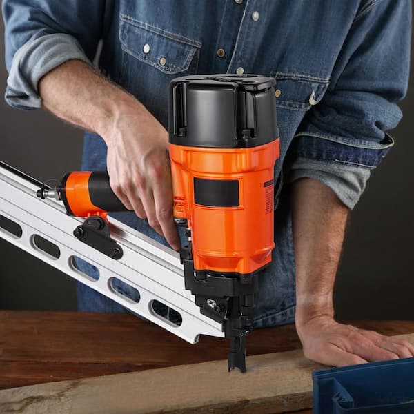 2 in. to 3-1/2 in., 21 Degree Full Round Head Pneumatic Framing Nailer with Dual Trigger Modes and Tool-Less, 80-120PSI