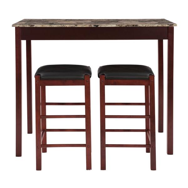 3 piece espresso pub table set