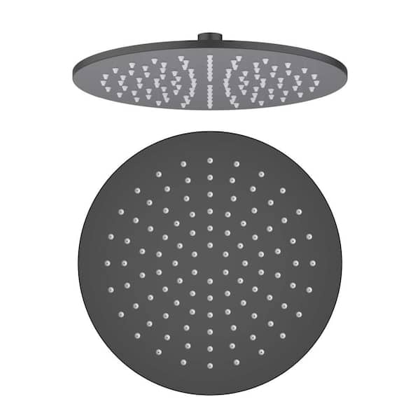 1-Spray Patterns with 1.75 GPM 10 in. Wall Mount Rain Fixed Shower Head with Corrosion Resistant in Matte Black