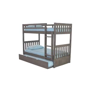 Charcoal Gray Twin Over Twin Bunkbed with Trundle
