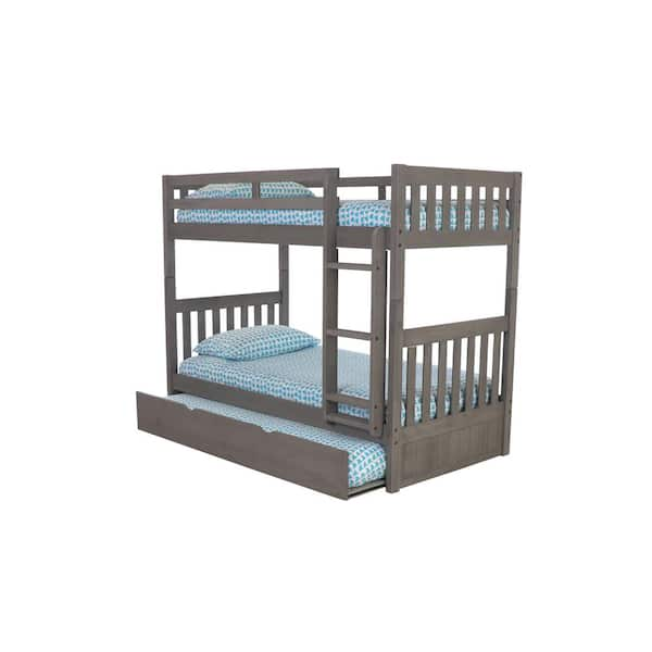 OS Home and Office Furniture Charcoal Gray Twin Over Twin Bunkbed with ...