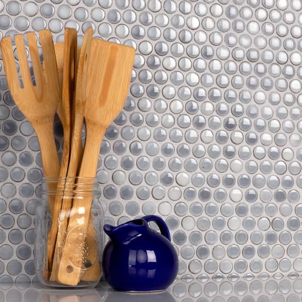 Merola Tile Hudson Penny Round Grey Eye 12 in. x 12 in. Porcelain Mosaic Tile (10.74 sq. ft. / Case) Merola Tile Hudson Penny Round Grey Eye 12 in. x 12 in. Porcelain Mosaic Tile (10.74 sq. ft. / Case)