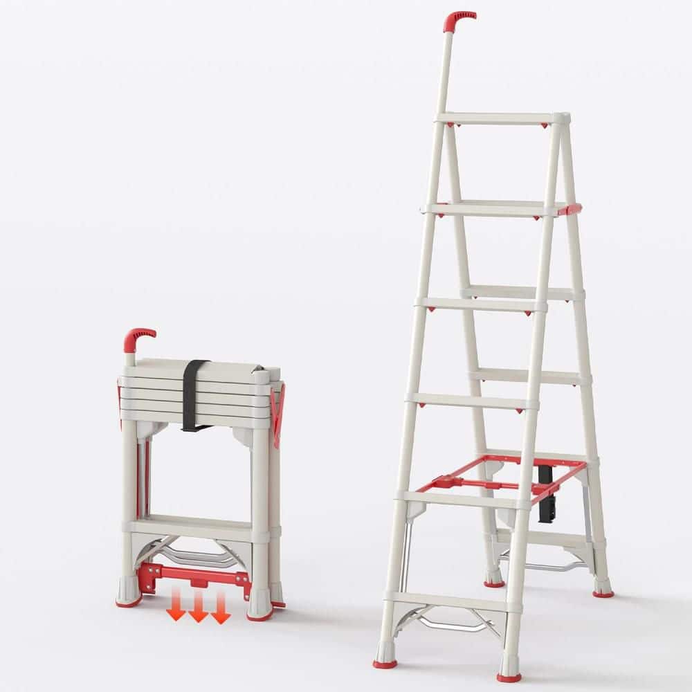 Maison Backyards 5.4 ft Reach Aluminum Multi-Position Ladder with