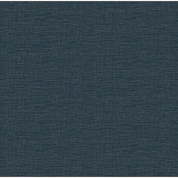 A-Street Prints Lela Navy Faux Linen Wallpaper Border Sample 2971