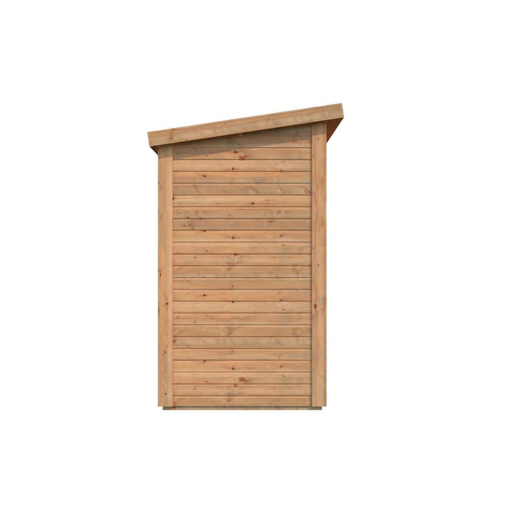 8 ft. x 4 ft. Light Brown Wooden Lean-To Storage Shed with Double Doors and Windows