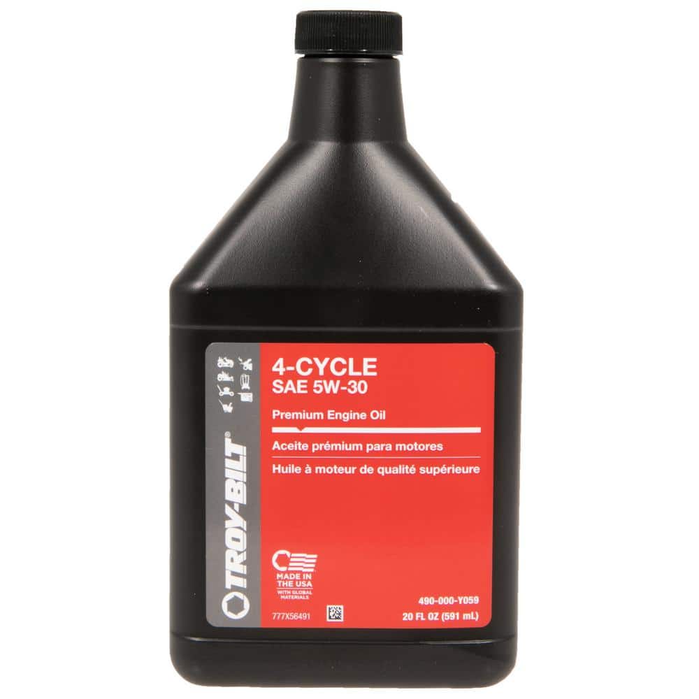 Troy-Bilt 20 oz. Premium SAE 5W-30 4-Cycle Engine Oil Specifically Formulated for Snow Blower Engines -  490-000-Y059