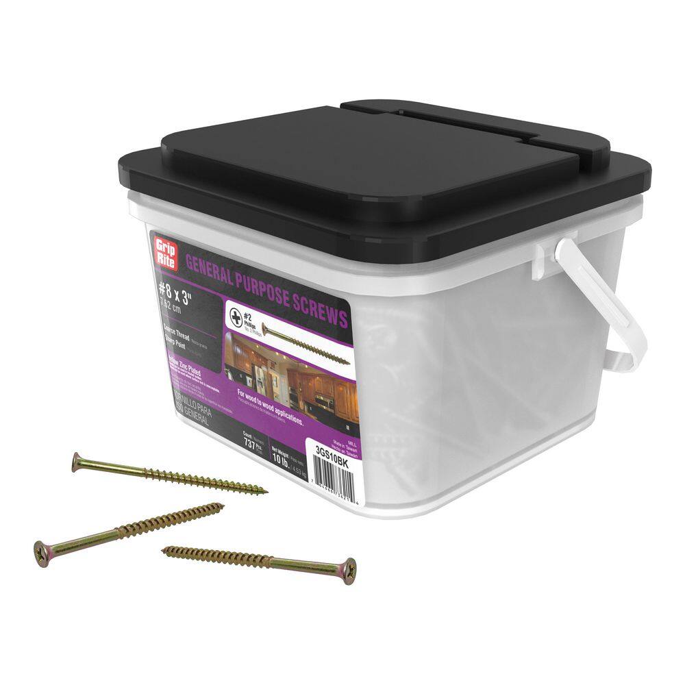 10-Pack #8 x 3 in. #2 Phillips Bugle Head Coarse Thread Interior Wood Deck Screws (100 lbs./8300-Piece) price history on PriceWatchPro